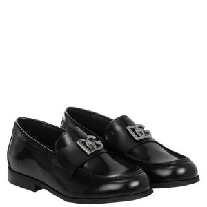 Dolce & Gabbana Boys Leather Loafers Black - EU36 BLACK