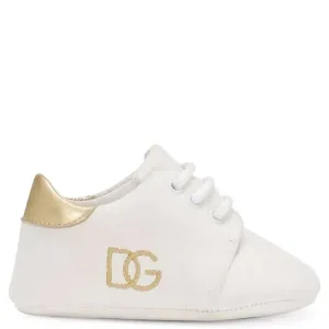Dolce & Gabbana Unisex Baby Suede Logo Trainers White - EU17 WHITE