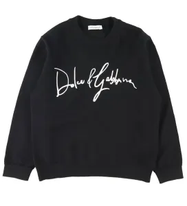Dolce & Gabbana wool sweater with logo Black - 10Y BLACK