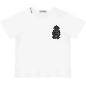 Dolce & Gabbana Baby Boys Crest Logo T-Shirt White - WHITE 18/24M