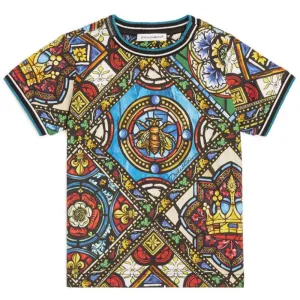 Dolce & Gabbana Baby Boys Stained Glass T-shirt Blue - 24/30M BLUE
