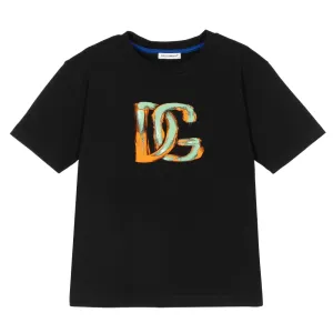 Dolce & Gabbana Boys Cotton Logo T-Shirt Black - 10Y BLACK