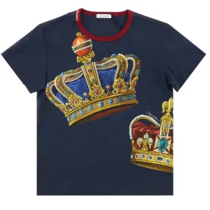 Dolce & Gabbana Boys Crown T-shirt Navy - 2Y NAVY