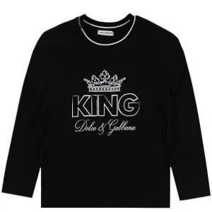 Dolce & Gabbana Boys King T-shirt Black - BLACK 6Y