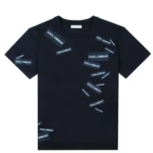 Dolce & Gabbana Boys Labelled T-Shirt Black - BLACK 8Y