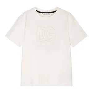 Dolce & Gabbana Boys Logo T-Shirt Cream - 10Y CREAM