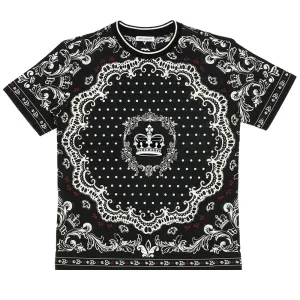 Dolce & Gabbana Crown and Dots Print T-shirt Black - 6Y BLACK