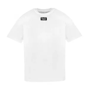 Dolce & Gabbana Kids White Patch Logo T shirt - 12Y WHITE