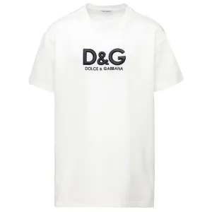 Dolce & Gabbana Large Embroidered Logo Shirt White - 12Y WHITE