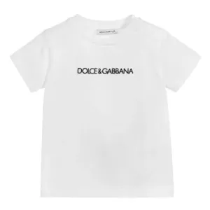 Dolce & Gabbana Unisex Baby Logo T-Shirt White - 3/6M WHITE