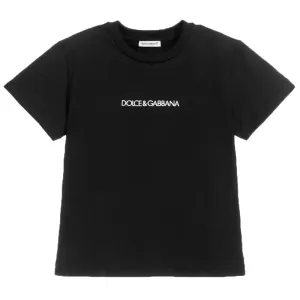 Dolce & Gabbana Unisex Kids Cotton Logo T-Shirt Black - 6Y BLACK