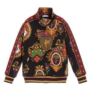 Dolce & Gabbana Boys Zip Up Graphic Jacket Black - BLACK 8 YEARS