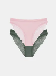 Set of two lace panties in green and pink dorina - Women
