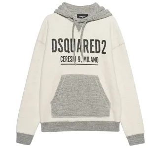 Dsquared2 Men's Printed Oversize Fleece Hoodie Grey - XL GREY