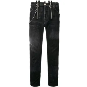 Dsquared2 Men's Buckle Skater Jeans Black - BLACK 30 30