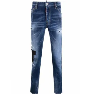 Dsquared2 Men's Distressed Slim Fit Jeans Blue - 30W BLUE