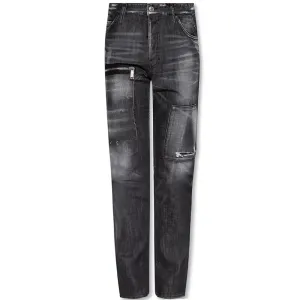 Dsquared2 Mens Knee Zip Patch Jeans Black - W30 BLACK