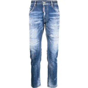 Dsquared2 Men's Paint Splatter Distressed Jeans Blue - 30W BLUE