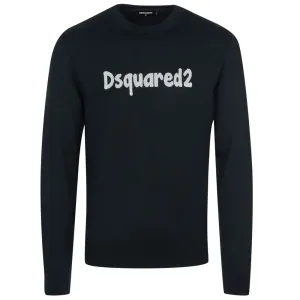 Dsquared2 Mens Crew Neck Knitted Jumper Black - XL Black