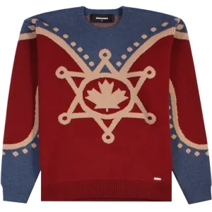 Dsquared2 Men's Maple Leaf Knitted Jumper Red - RED M
