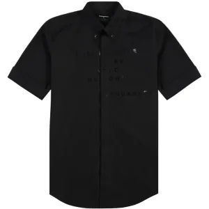Dsquared2 Men's Graphic Print Three Quarter Sleeve Shirt Black - BLACK M