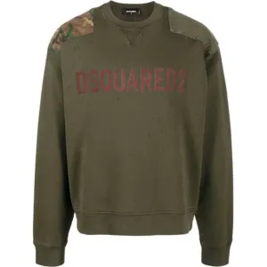 Dsquared2 Mens Patch Cipro Sweatshirt Green - S Green