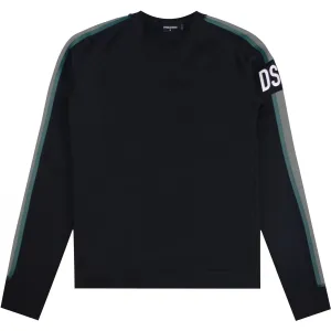Dsquared2 Men's Side Line Crewneck Sweatshirt Black - BLACK L