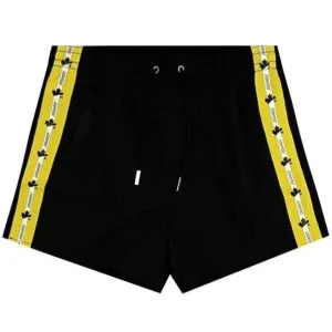 Dsquared2 Men's Tape Leaf Swimshorts Black - BLACK XL