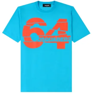 Dsquared2 Men's 64 Print T-Shirt Light Blue - BLUE M