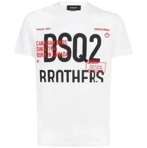 Dsquared2 Men's Brothers Graphic T-Shirt White - S WHITE