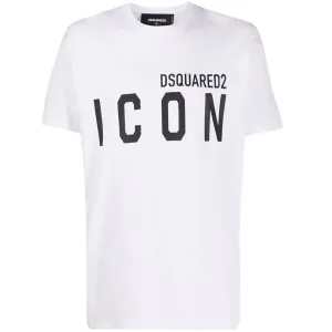 Dsquared2 Men's Classic ICON Print Crew Neck T-Shirt White - L WHITE