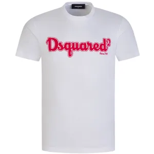 Dsquared2 Mens Gummy Logo T-Shirt White - S WHITE