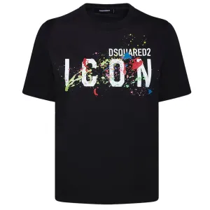 Dsquared2 Mens Icon Splash Cool T-shirt Black - XL BLACK
