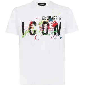 Dsquared2 Mens Icon Splash T-shirt White - XXL WHITE