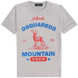 DSquared2 Men's  Mountain Crew Print T-Shirt Grey - GREY S