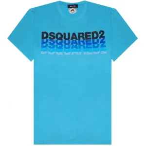 Dsquared2 Men's Repeat Text T-Shirt Blue - BLUE L