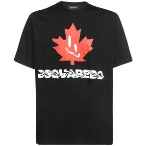 Dsquared2 Men's Smiling Leaf Logo T-Shirt Black - L BLACK