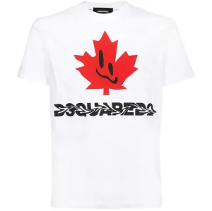 Dsquared2 Men's Smiling Leaf Logo T-Shirt White - L WHITE