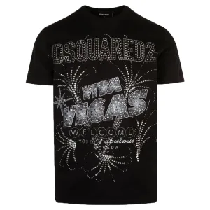 Dsquared2 Mens Viva Vegas T-Shirt Black - XL