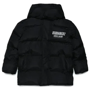 Dsquared2 Boys Logo Print Padded Jacket Black - 10Y BLACK
