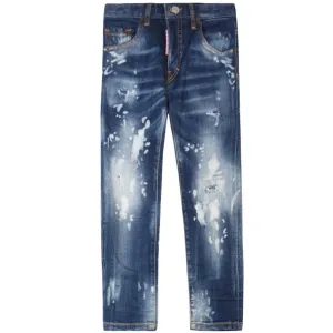 Dsquared2 Boys Paint Splash Skater Jeans Blue - BLUE 8Y