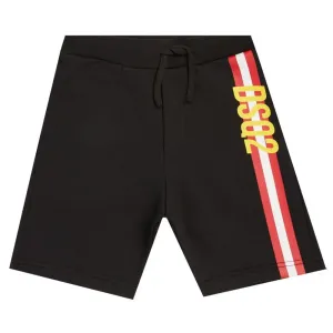 Dsquared2 Boys Cotton Stripe Shorts Black - BLACK 4Y