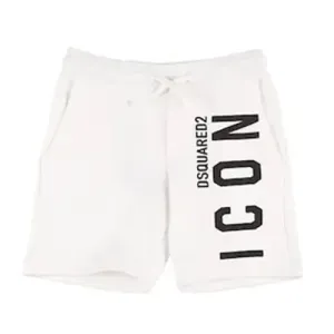Dsquared2 Boys Icon Print Cotton Shorts White - 4Y WHITE