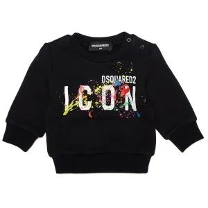 Dsquared2 Baby Boys Icon Paint Splatter Sweater Black - 12M BLACK