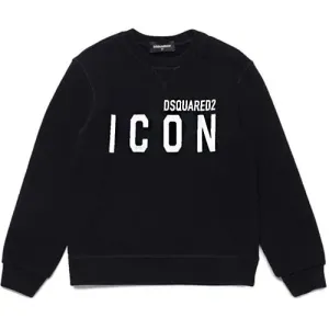 Dsquared2 Boys Black logo print cotton sweatshirt - 10Y BLACK