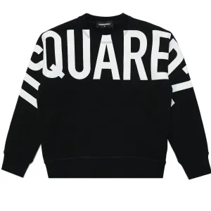 Dsquared2 Boys Logo Print Cotton Sweatshirt Black - 16Y BLACK