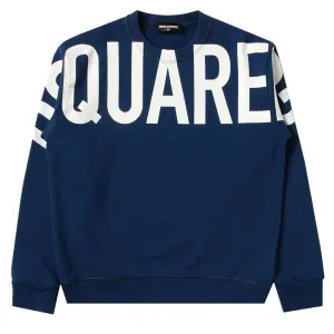 Dsquared2 Boys Logo Print Cotton Sweatshirt Blue - 14Y BLUE