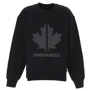 Dsquared2 Boys Maple Leaf Logo Print Sweater Black - 14Y BLACK
