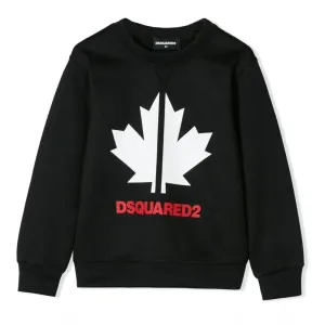 Dsquared2 Boys Maple Leaf Sweatshirt Black - BLACK 6Y