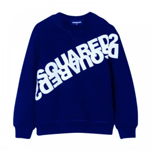 Dsquared2 Boys Mirrored Logo Sweatshirt Blue - BLUE 10Y